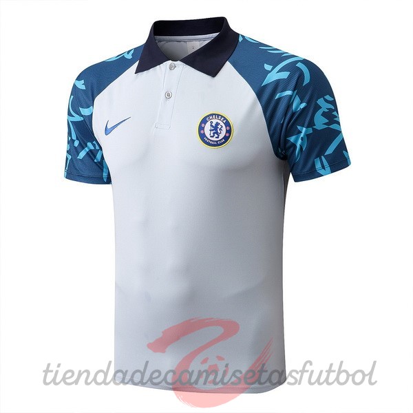 Polo Chelsea 2022 2023 Blanco Azul Camisetas Originales Baratas
