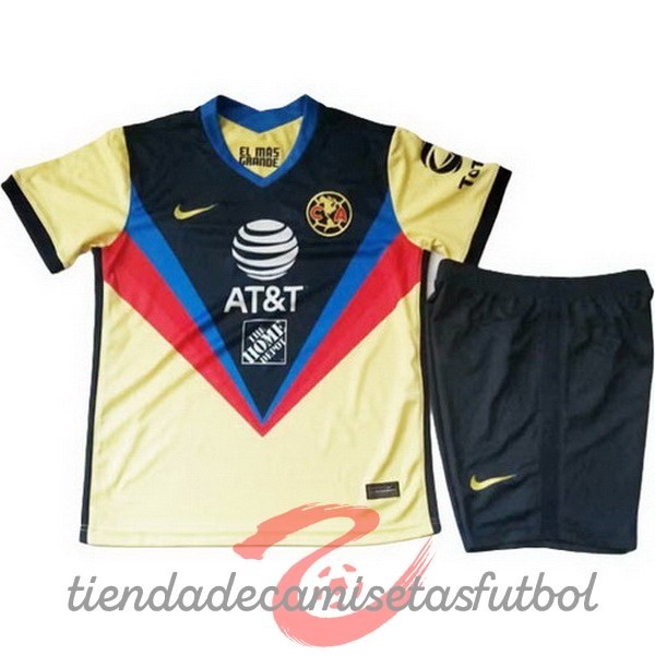 Casa Conjunto De Niños Club América 2020 2021 Amarillo Camisetas Originales Baratas