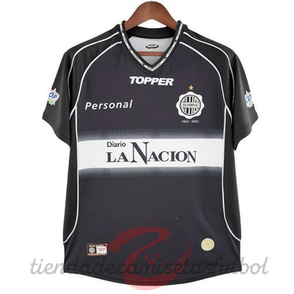 Segunda Camiseta Olimpia Retro 2002 Negro Camisetas Originales Baratas