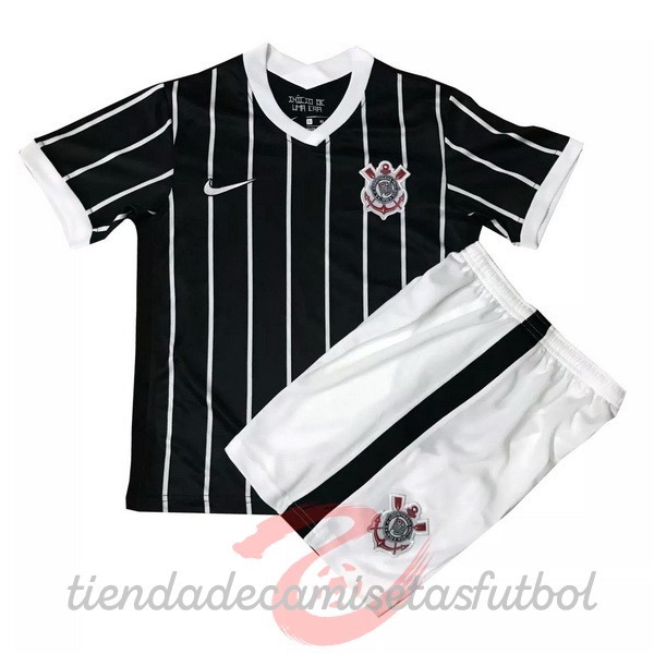 Segunda Conjunto De Niños Corinthians Paulista 2020 2021 Negro Camisetas Originales Baratas