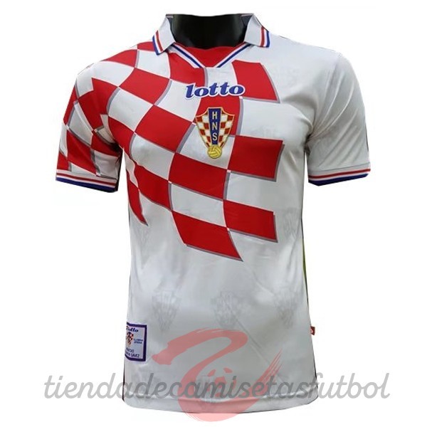 Casa Camiseta Croacia Retro 1998 Blanco Camisetas Originales Baratas