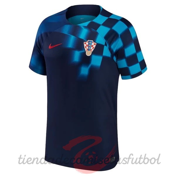 Tailandia Segunda Camiseta Croacia 2022 Azul Camisetas Originales Baratas