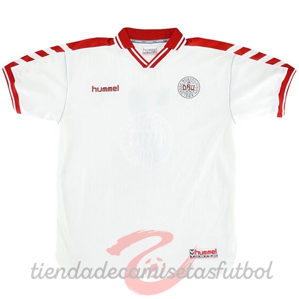 Segunda Camiseta Dinamarca Retro 1998 Blanco Camisetas Originales Baratas