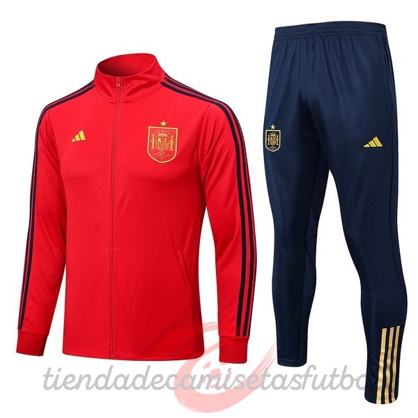 Conjunto Completo Ropa Deportiva Con Cremallera Larga España 2022 Rojo I Azul Camisetas Originales Baratas
