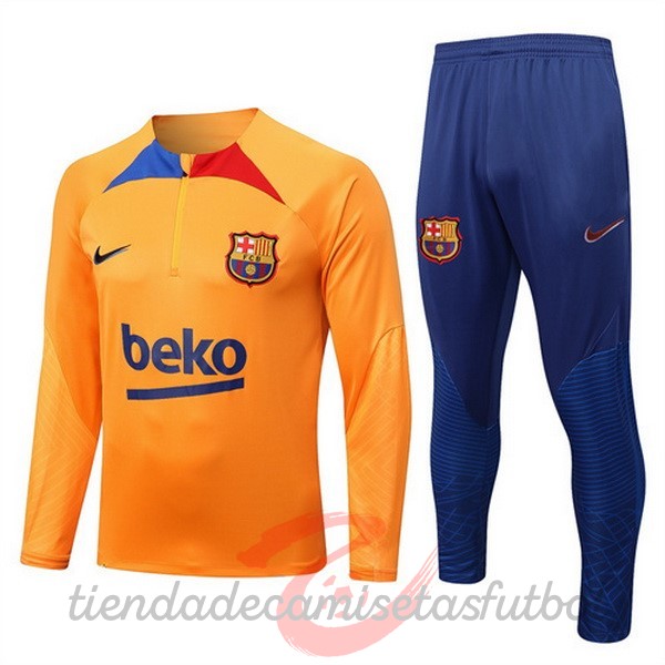 Chandal Barcelona 2022 2023 Naranja Azul Camisetas Originales Baratas