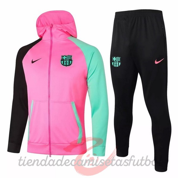 Chaqueta Con Capucha Barcelona 2020 2021 Rosa Verde Camisetas Originales Baratas