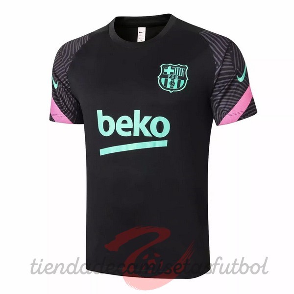 Entrenamiento Barcelona 2020 2021 Negro Verde Camisetas Originales Baratas