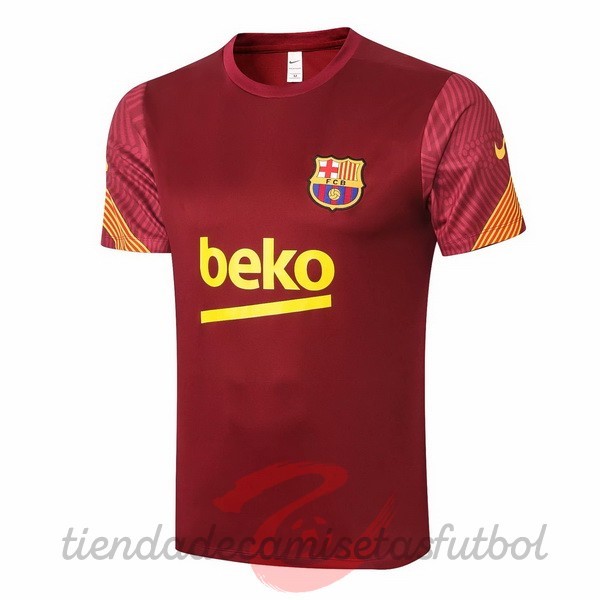 Entrenamiento Barcelona 2020 2021 Rojo Amarillo Camisetas Originales Baratas