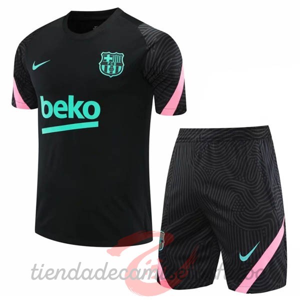 Entrenamiento Conjunto Completo Barcelona 2020 2021 Negro Verde Camisetas Originales Baratas