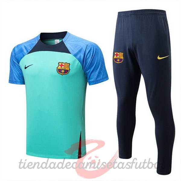 Entrenamiento Conjunto Completo Barcelona 2022 2023 Azul I Verde Camisetas Originales Baratas