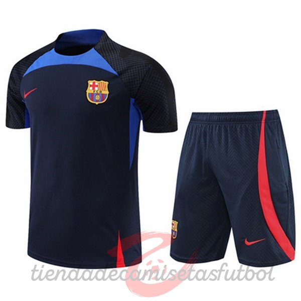 Entrenamiento Conjunto Completo Barcelona 2022 2023 Azul Marino Rojo Camisetas Originales Baratas