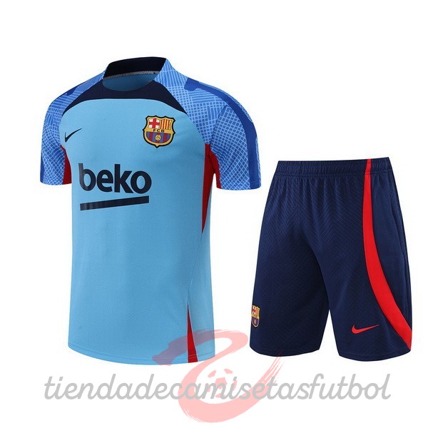 Entrenamiento Conjunto Completo Barcelona 2022 2023 Azul Negro Camisetas Originales Baratas