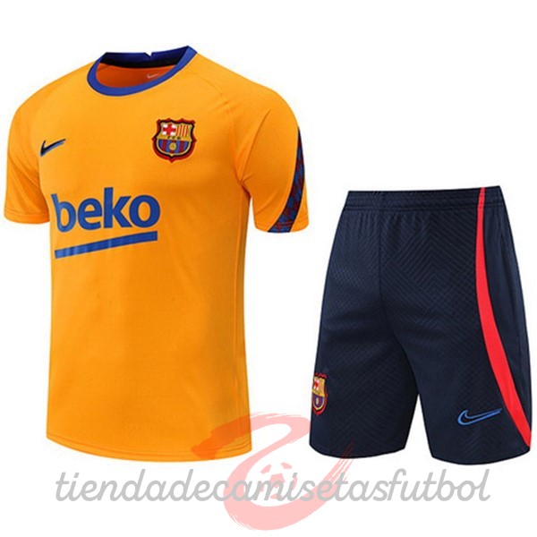 Entrenamiento Conjunto Completo Barcelona 2022 2023 Naranja I Azul Camisetas Originales Baratas
