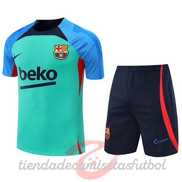 Entrenamiento Conjunto Completo Barcelona 2022 2023 Verde Azul Rojo Camisetas Originales Baratas