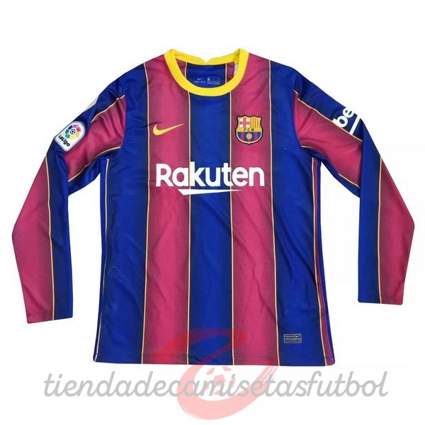Casa Camiseta Manga Larga Barcelona 2020 2021 Rojo Azul Camisetas Originales Baratas