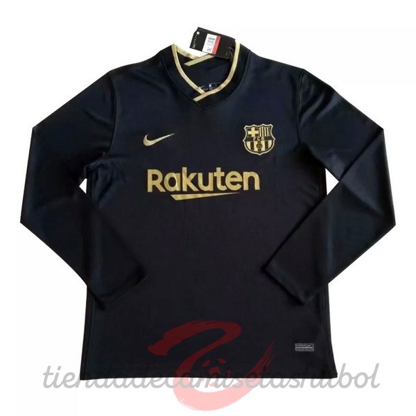 Segunda Camiseta Manga Larga Barcelona 2020 2021 Negro Camisetas Originales Baratas
