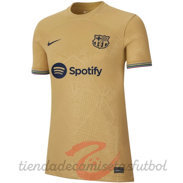 Segunda Camiseta Mujer Barcelona 2022 2023 Amarillo Camisetas Originales Baratas