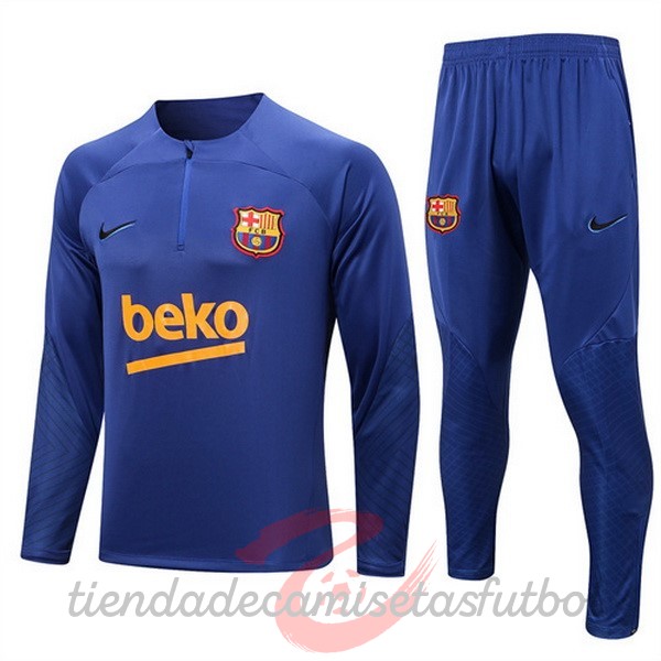 Chandal Niños Barcelona 2022 2023 Azul I Marino Camisetas Originales Baratas