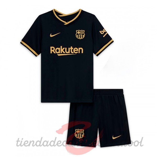 Segunda Conjunto De Niños Barcelona 2020 2021 Negro Camisetas Originales Baratas