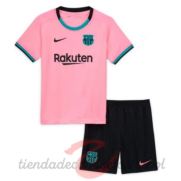 Tercera Conjunto De Niños Barcelona 2020 2021 Rosa Camisetas Originales Baratas