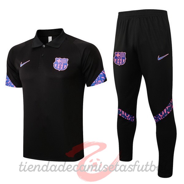 Conjunto Completo Polo Barcelona 2022 2023 Negro Purpura Camisetas Originales Baratas