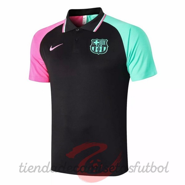 Polo Barcelona 2020 2021 Negro Rosa Verde Camisetas Originales Baratas