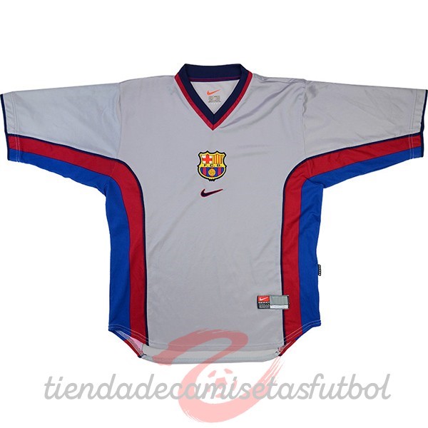 Segunda Camiseta Barcelona Retro 1998 2001 Gris Camisetas Originales Baratas