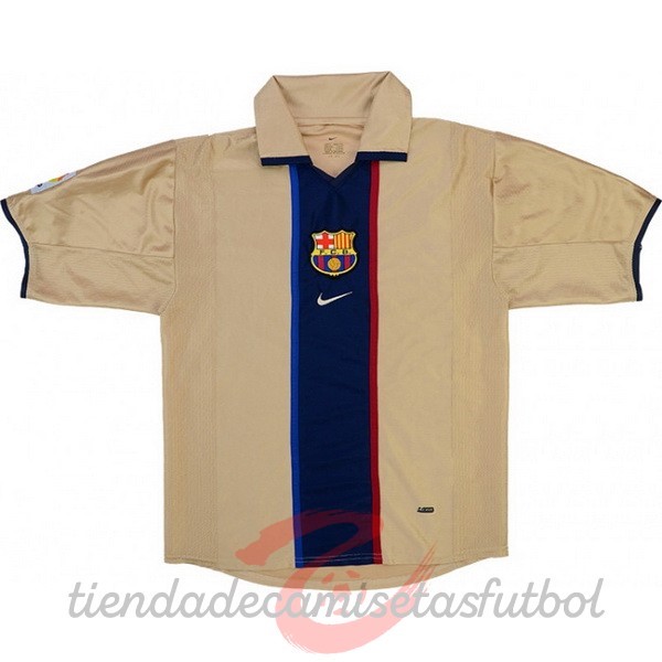 Segunda Camiseta Barcelona Retro 2001 2003 Amarillo Camisetas Originales Baratas