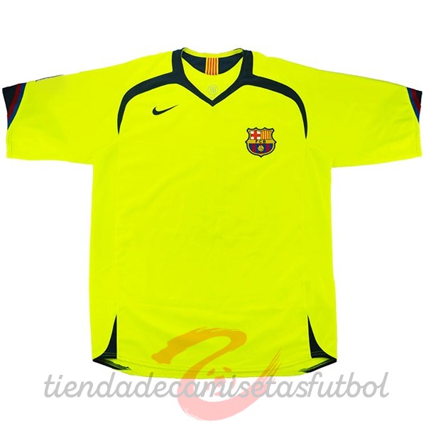 Segunda Camiseta Barcelona Retro 2005 2006 Amarillo Camisetas Originales Baratas