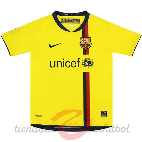Segunda Camiseta Barcelona Retro 2008 2009 Amarillo Camisetas Originales Baratas