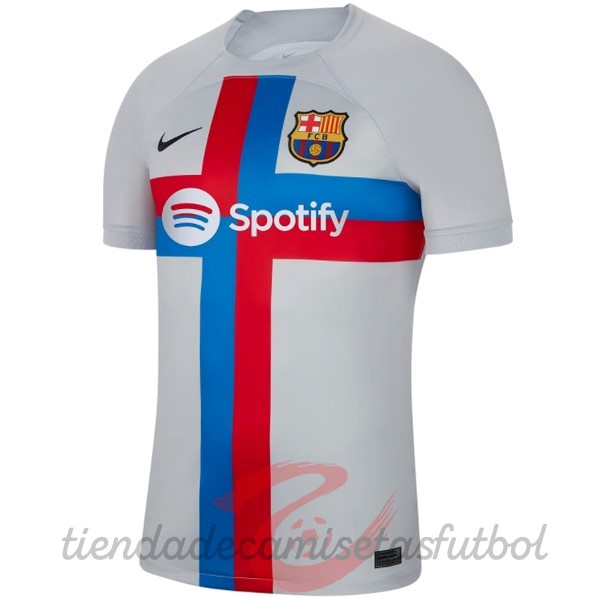 Tailandia Tercera Camiseta Barcelona 2022 2023 Gris Camisetas Originales Baratas