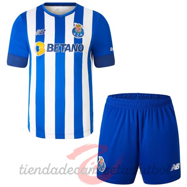 Casa Conjunto De Niños FC Oporto 2022 2023 Azul Camisetas Originales Baratas