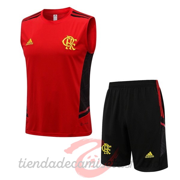 Entrenamiento Sin Mangas Conjunto Completo Flamengo 2022 2023 Rojo Camisetas Originales Baratas