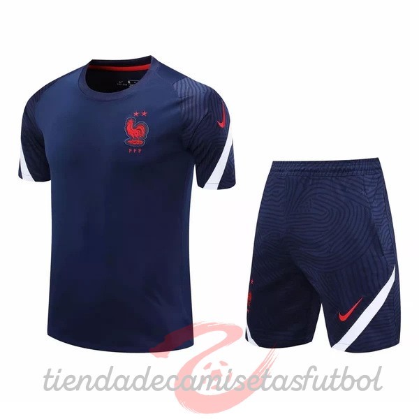 Entrenamiento Conjunto Completo Francia 2020 Azul Marino Camisetas Originales Baratas