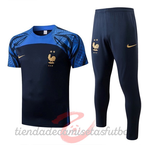 Entrenamiento Conjunto Completo Francia 2022 Azul I Marino Camisetas Originales Baratas