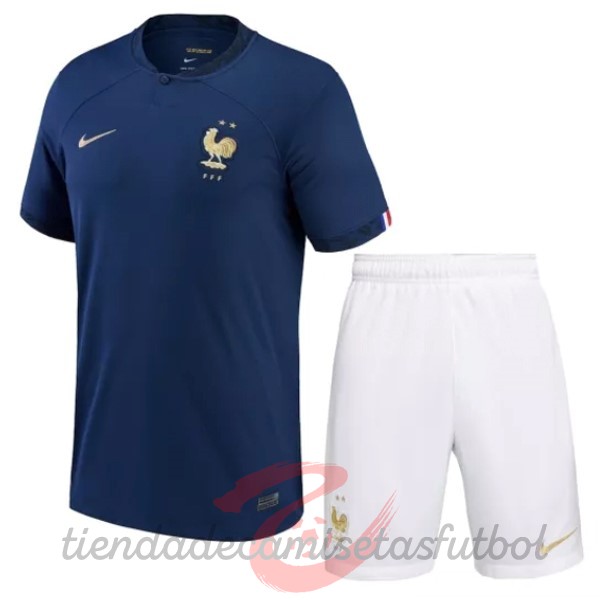 Casa Conjunto De Niños Francia 2022 Azul Camisetas Originales Baratas