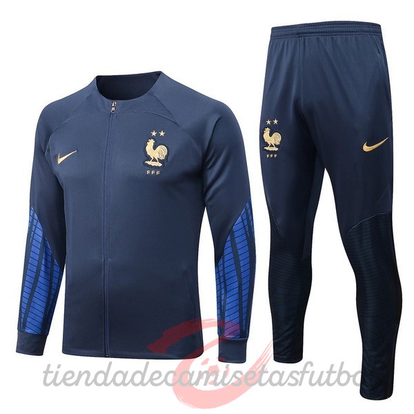Chandal Niños Francia 2022 Azul III Marino Camisetas Originales Baratas
