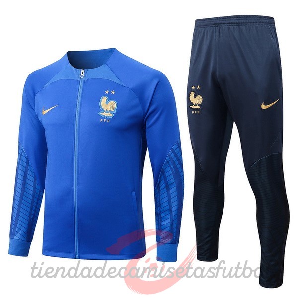Chandal Niños Francia 2022 I Azul Camisetas Originales Baratas
