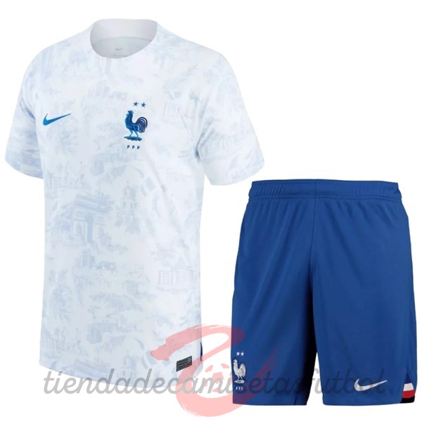 Segunda Conjunto De Niños Francia 2022 Blanco Camisetas Originales Baratas