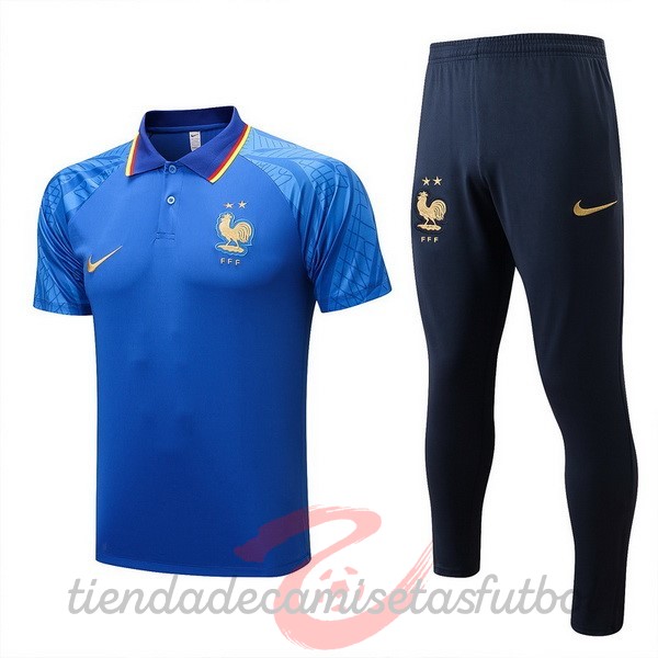 Conjunto Completo Polo Francia 2022 Azul Camisetas Originales Baratas