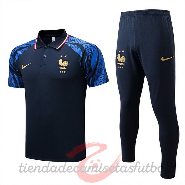 Conjunto Completo Polo Francia 2022 Azul Marino Camisetas Originales Baratas