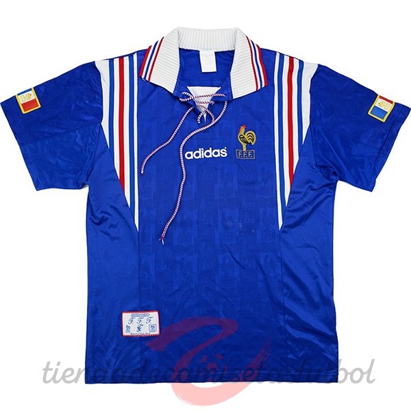 Casa Camiseta Francia Retro 1996 Azul Camisetas Originales Baratas