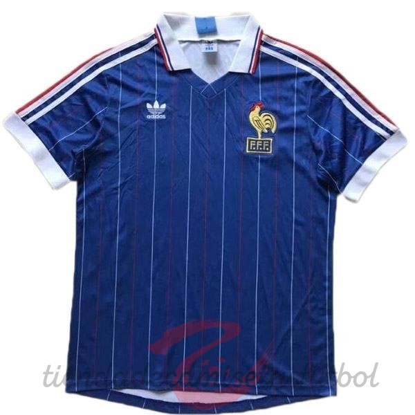 Casa Camiseta Francia Retro 1980 1982 Azul Camisetas Originales Baratas