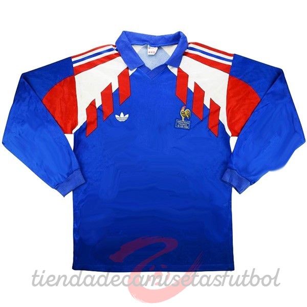 Casa Manga Larga AC Milan Retro 1988 1990 Azul Camisetas Originales Baratas