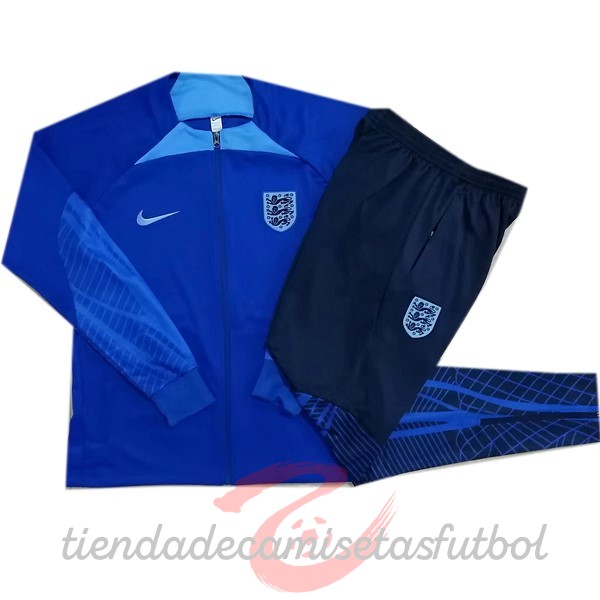 Conjunto Completo Chaqueta Con Cremallera Larga Inglaterra 2022 Azul Camisetas Originales Baratas