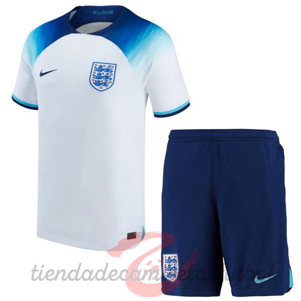 Casa Conjunto De Niños Inglaterra 2022 Blanco Azul Camisetas Originales Baratas