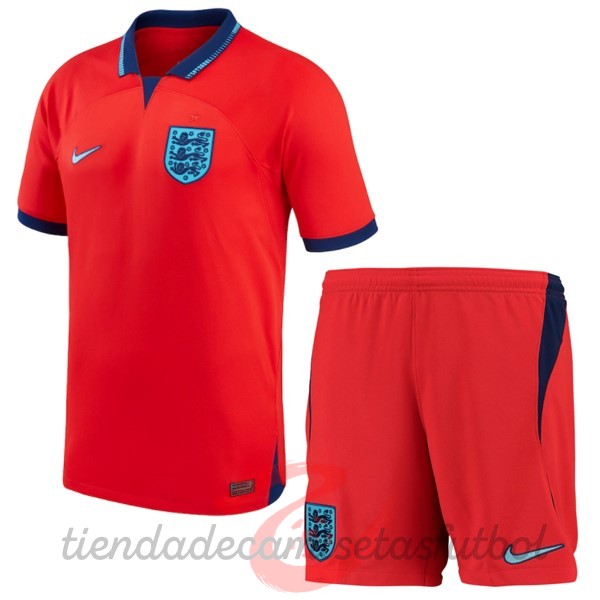 Segunda Conjunto De Niños Inglaterra 2022 Rojo Camisetas Originales Baratas