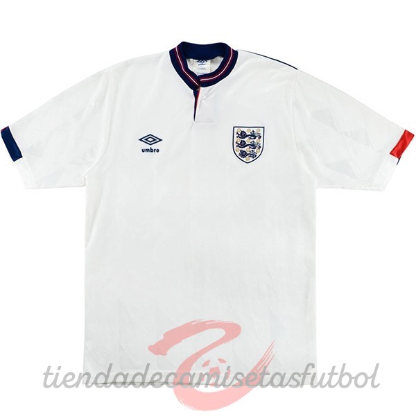 Casa Camiseta Inglaterra Retro 1989 Blanco Camisetas Originales Baratas