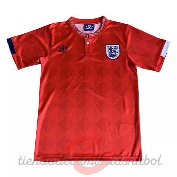 Segunda Camiseta Inglaterra Retro 1989 Rojo Camisetas Originales Baratas