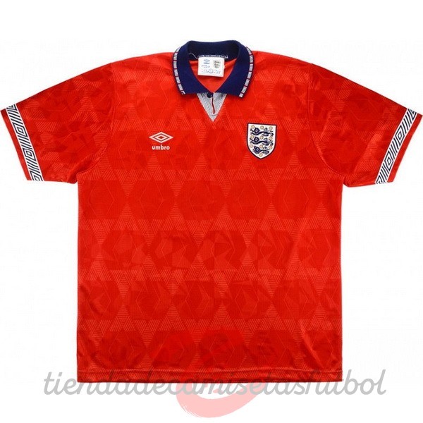 Segunda Camiseta Inglaterra Retro 1990 Rojo Camisetas Originales Baratas